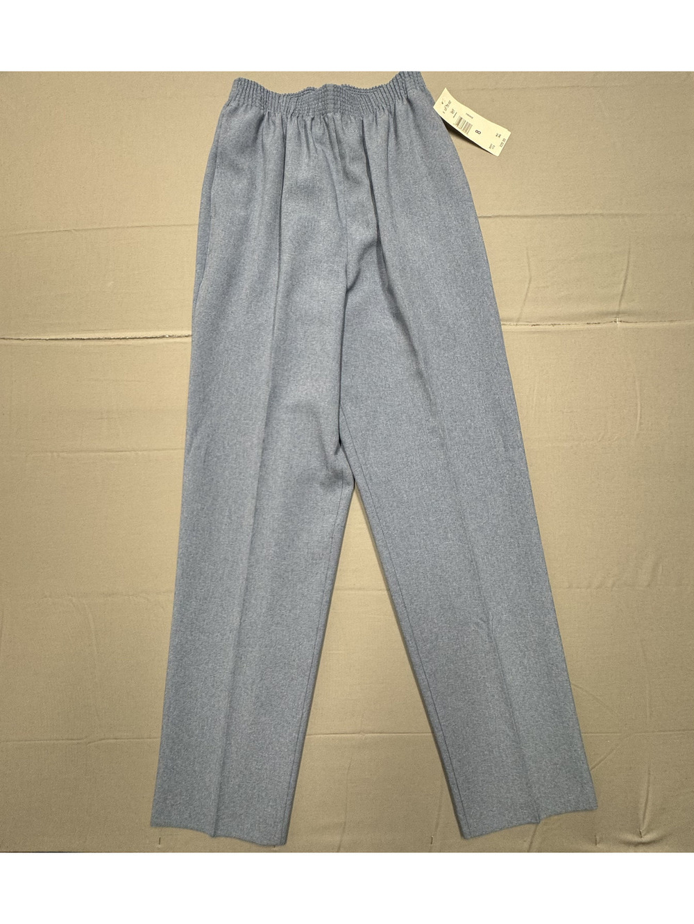 Allison Daley Womens Elastic Waist Poly Pants Size 8 Blue Chambray Vintage NWT